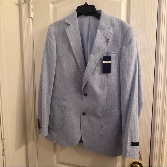 New Stafford Linen Blazer Sport Coat Two Button Casual Jacket 40 R - Main Image